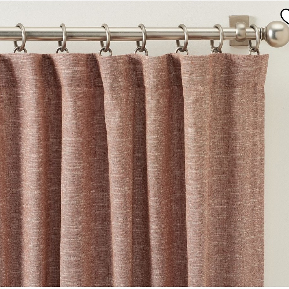 Pottery Barn Emery Linen Blackout Curtain 50x96 in Brick #2